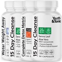 Detox Cleanse Kick Off Weight Management and Extra Colon Cleanser. 4pk for Water Loss, Bloating, Flat Stomach, Puffiness w Apple Cider Vinegar, Senna Leaf, Glucomannan, Chromium, Probiotic 120 알약