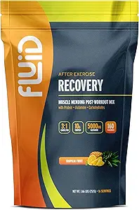 유체 복구, 포스트 운동 음료 혼합, Whey Isolate Protein, L-Glutamine, Carbs, 모든 천연 재료, 글루텐 - 무료, 락토스 - 무료 (추적 과일)