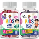 아이를 위한 아이 & 아연 Gummies를 위한 철 Gummies. 비타민 C를 가진 철 비타민. Immune 지원을 위한 아연 Chewable 거미 - 아이들 여성 성인을 위한 강력한 자연적인 산화 방지제 비 GMO 보충교재