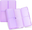FYY Daily Pill 주최자, 7 격실 휴대용 Pill 케이스 여행 Pill 주최자,[Folding Design] Pill Box for Purse Pocket to Hold Vitamin,Cod Liver Oil,Supplements and Medication-Clear Purple