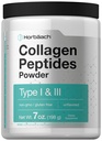 Horbäach Collagen Peptides Powder 7oz | 유형 I 및 III | 다 교원질 단백질 및 아미노산 | 글루텐 무료, 케토 & 팔로 친절한