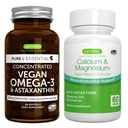 Vegan Omega-3 + 칼슘 & 마그네슘 복합비건 뭉치, 지속 가능한 EPA & DHA 조류 기름 1340mg + 2:1 식물 기초 조류 광물 단지, Igennus에 의하여