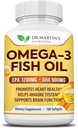 오메가 3 생선 기름 3750mg 트리플 강도 | EPA 1200mg + DHA 900mg 지방산 | 생선 기름 오메가 3 보충 | 건강한 심장, 면역 체계, 눈, 피부 및 두뇌 기능 촉진 | 180 Burpless Softgels