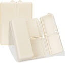 FYY Daily Pill 주최자,7 Compartments 휴대용 케이스 [Folding Design] 비타민, 보조 생강 오일, 보충제 및 약물 - 화이트를 보유하는 지갑 포켓을위한 여행 알약 상자
