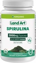 랜드 아트 공인 유기 Spirulina - 180 캡슐 - 슈퍼 푸드 - 미네랄, 비타민 및 단백질에 풍부한 - Vegan