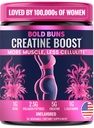 여성을 위한 Bold Buns Creatine – Collagen & BCAA를 가진 Booty Builder 보충교재 – 지원 근육 발달, 포스트 운동 회복, 피부 탄력성, 건강한 머리 & 못 | Unflavored – 30의 서빙