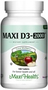 Maxi 건강 고약 비타민 D3 2000IU - 건강한 면역 반응, 칼슘 흡수, 이 & 뼈 건강 - D3 비타민 2000 IU -180 정제를 위한 높게 흡수성 비타민 D 보충교재