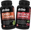 DR. BO Candi Uric Acid Cleanse Support - Oregano & Kidney Herbal Supplements for Women & Men - 추가 강도 Uric Acid Flush Purge 캡슐 및 구강 ControlProbiotic Cleanser