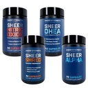 Sheer Ultimate Stack - 남성 DHEA 100mg & Nitric 산화물 보충교재 & Sheer Shred & Sheer 알파를 위한 DHEA 보충교재