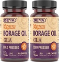 DEVA Vegan 비타민, Borage 기름 500mg의 Omega-6 지방산 GLA의 근원 (Gamma linolenic 산), 찬 압박되는 & Unrefined, 90의 정제 (2의 포장)