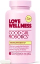 Love Wellness Good Girl Probiotics | 여성 질 건강 및 pH 밸런스 보충 | 우린 트랙, 효모, 냄새 및 면역 지원을위한 9-Strain Probiotic | 글루텐 프리 | 90 CT, 90-Day Supply