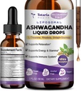 Totaria Liposomal Ashwagandha 액체 하락 (7% withanolides) w/Soursop Bitters, L-Theanine, 마그네슘, Shilajit, 최대 흡수, 자연적인 에너지, 여성 & 남자를 위한 Cortisol 건강, 비 GMO, 2 Fl Oz