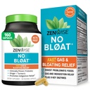 Zenwise Health No Bloat Digestive Enzymes for Gut Health, Gas & Bloating Relief - Probiotics, Ginger, Turmeric Dandelion & Lactase와 멀티 효소 보충 - 남성 및 여성 - 160 카운트