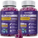 2 팩 Glucosamine Chondroitin Gummies - 3000MG 여분 힘 합동 지원은 MSM & Elderberry의 융통성, 성인, 남자 & 여자를 위한 산화 방지제 면역성이 있는 지원 거미를 가진 보충교재를 지원합니다