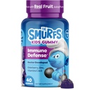 Smurfs Kids Immune Support Gummies | 블랙 엘더베리 비타민 C와 아연 키즈 면역 구미 | 진짜 과일로 만든 | 의사 개발 | Non-GMO & No Artificial flavor or | 컬러 40 구미