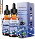여자 & 남자를 위한 2 팩 NAD 보충교재, NAD Nicotinamide Riboside Resveratrol 900mg & Quercetin, Niacin, 교원질, Biotin, 반대로 나이 드는 피부를 위한 액체 NAD 플러스 보충교재 NR900