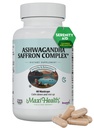 Ashwagandha는 Saffron - 600mg Ashwagandha 캡슐 및 30mg Saffron 추출물을 사용하여 스트레스 완화, Mood 및 Calm - Kosher, 60 캡슐