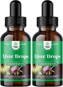 Liver Support Milk Thistle Tincture - 허브 밀크 이틀 액체 혼합 Astragalus Root for Liver Detox Cleanse & Repair - Shiitake Maitake & Cordyceps (2 팩)