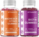 Vitamatic 마그네슘 Gummies & Biotin Gummies - 각 60의 채식 조사