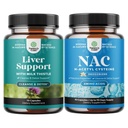 Liver Cleanse Detox & Repair Formula 및 NAC Supplement N-Acetyl Cysteine 600mg의 번들 - 우유 이틀을 가진 초본 간호 지원 보충교재 - 높은 흡수 NAC 600 mg 캡슐 글루타티온