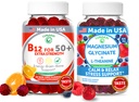 Lunakai USA는 성인 50 + & 마그네슘 글리세라이드 Gummies 번들, 지원 에너지, 무드, Relaxation & 스트레스 완화, 비 GMO, Vegan, 60ct 각각 비타민 B12를 만들었습니다.