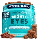 Mighty Paw Waggables Eyes (미국)|Tear Stain Chews for Dogs. Vision and Tear Stain Support Supplements for Dogs. Lutein Supplement. 윤활 눈, 면역 지원 (120 Ct)