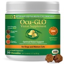 Ocu-GLO Cat & Dog Senior Supplement for Eye Support - Lutein, Omega-3 지방산, 포도씨 추출물 및 산화 방지제와 함께 크고 작은 애완 동물 관리를위한 Chewable Vision Vitamins 보충제
