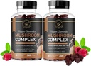 버섯 구미 | 10 버섯 보충 | 2 팩 | 터키 꼬리, Chaga, Reishi, Cordyceps & Lions Mane Organic Mushroom Extracts, Focus, Memory, Clarity, Energy| 120ct
