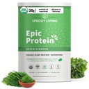 Sprout Living Epic Protein, Plant Based Protein & Superfoods Powder, Green Kingdom | 20 그램 유기농 단백질 분말, 녹색, 채식주의자, 비 낙농장, 비 GMO, 글루텐 프리, 낮은 설탕 (2 파운드, 24 인분)