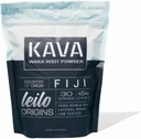 LEILO Kava Powder | 피지의 전통 노블 와카 | 스트레스를 줄이기 위한 모든 자연 뿌리 (1lb | 30 인분)
