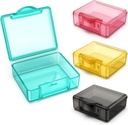 작은 알약 상자 4 PC, 여행 알약 주최자 케이스 소형 작은 명확한 플라스틱 저장 용기 휴대용 포켓 지갑