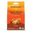 Wedderspoon Organic Manuka Honey Drops, Ginger & Echinacea, 20 Count (Pack of 1) | 정품 뉴질랜드 꿀 | 드라이 스로트를위한 완벽한 Remedy