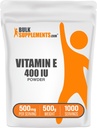 BulkSupplements.com 비타민 E 400 IU 분말 - D-Alpha Tocopherol, 비타민 E 보충제 - 글루텐 무료, 500mg, 500g (1.1 파운드) (팩 1)