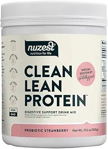 Nuzest Bethany의 Pantry 소화 지원 단백질 - 소화 건강을위한 Probiotics - Strawberry - Clean Lean Protein - Premium Vegan Pea Protein Powder - 식물 기반 - 20 서빙, 1.1 lb