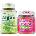 LILICARE 번들: Vegan Omega 3 보충 Gummies & Inositol Gummies 이상 40:1 비율 Myo & D-Chiro Inositol