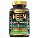 Neem 잎 보충교재 - 8in1 공식 - Turmeric, Ceylon Cinnamon, Ginger, Tulsi, Ginkgo Biloba, Amla 및 Black Pepper와 결합 - 면역 건강 지원 - 150 Vegan 캡슐
