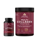 고대 영양 다 교원질 진보된 캡슐, 근육, 90의 조사 + 다 교원질 단백질 분말, Unflavored, 45의 서빙