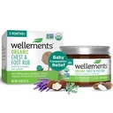 Wellements Organic Baby Chest & Foot Rub for 3 Months+ (1.8 Fl Oz) | 소오테스 & 컴포트 | 유칼립투스와 라벤더가 달린 아기 혼잡 구호   휘발유, 멘톨 및 인공 향수에서 무료