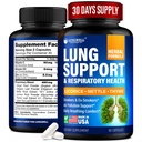 Lung Cleanse & Health에 대한 고요한 흡연 보조 - 미국에서 만든 - Licorice 뿌리, Ginger & Nettle Root, Green Tea, Thyme & Oregano Lung Clear Support & stress - 60 캡슐과 붕 Detox