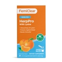 FemiClear HerpPro 음료 혼합, L-Lysine 3000mg, 아연, 비타민 A & C, Ashwagandha, 여성 및 남성을위한 면역력 및 스트레스 보충, 20 스틱 패킷