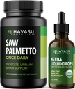 HAVASU NUTRITION 스팅 Nettle Leaf Extract Liquid Drops (60 서빙) & Saw Palmetto Capsules (100 서빙)