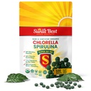 Sunlit Super 50/50 Organic Chlorella Spirulina Tablets - 면역 지원을위한 슈퍼 보충, Gut Health, Mood & Energy - Chlorophyll, Amino Acids & Vegan Protein, 500 Superfood Tabs에 풍부한