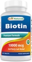 최고의 Naturals Biotin (Also Called Vitamin B7), 10,000 mcg 365 정제 (365 개)