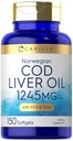 Carlyle Norwegian Cod Liver Oil | EPA 및 DHA | 1245mg | 150 Softgels | 액체 캡슐 | 비 GMO & 글루텐 무료 보충