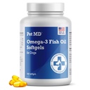애완 동물 MD - 개를위한 오메가 3 물고기 오일 보충 - 개를위한 피부 및 코트 지원 - 180 Softgels