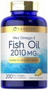Carlyle Mini Fish Oil Softgels | 2010 mg | 200 오메가-3 알약 | EPA 및 DHA | 비 GMO 및 글루텐 무료 보충 교재