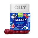 OLLY Kids Sleep Gummy, 가끔 수면 지원, * 0.5mg Melatonin, L-Theanine, 라즈베리 맛, 50 또는 25 일 공급 - 50 개