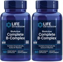Life Extension Bioactive Complete B-Complex, Heart, Brain and Nerve Support, Healthy Energy, Metabolism, Complete B Complex, 60 채식 캡슐 (패키지 2)