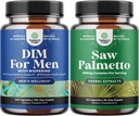 남자를위한 고급 DIM 보충의 번들 - 에스트로겐 차단제 및 여분 힘은 Palmetto 추출물을 보았습니다 - 여성과 남성의 모발 건강 및 우린 지원