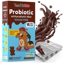 Prebiotic Fiber Sugar Free Chocolate Chewable Supplements - 소화 건강을위한 Dietary Supplement Chewables - 유아, 어린이 및 청소년 60 개